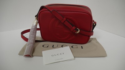 gucci soho red leather shoulder bag